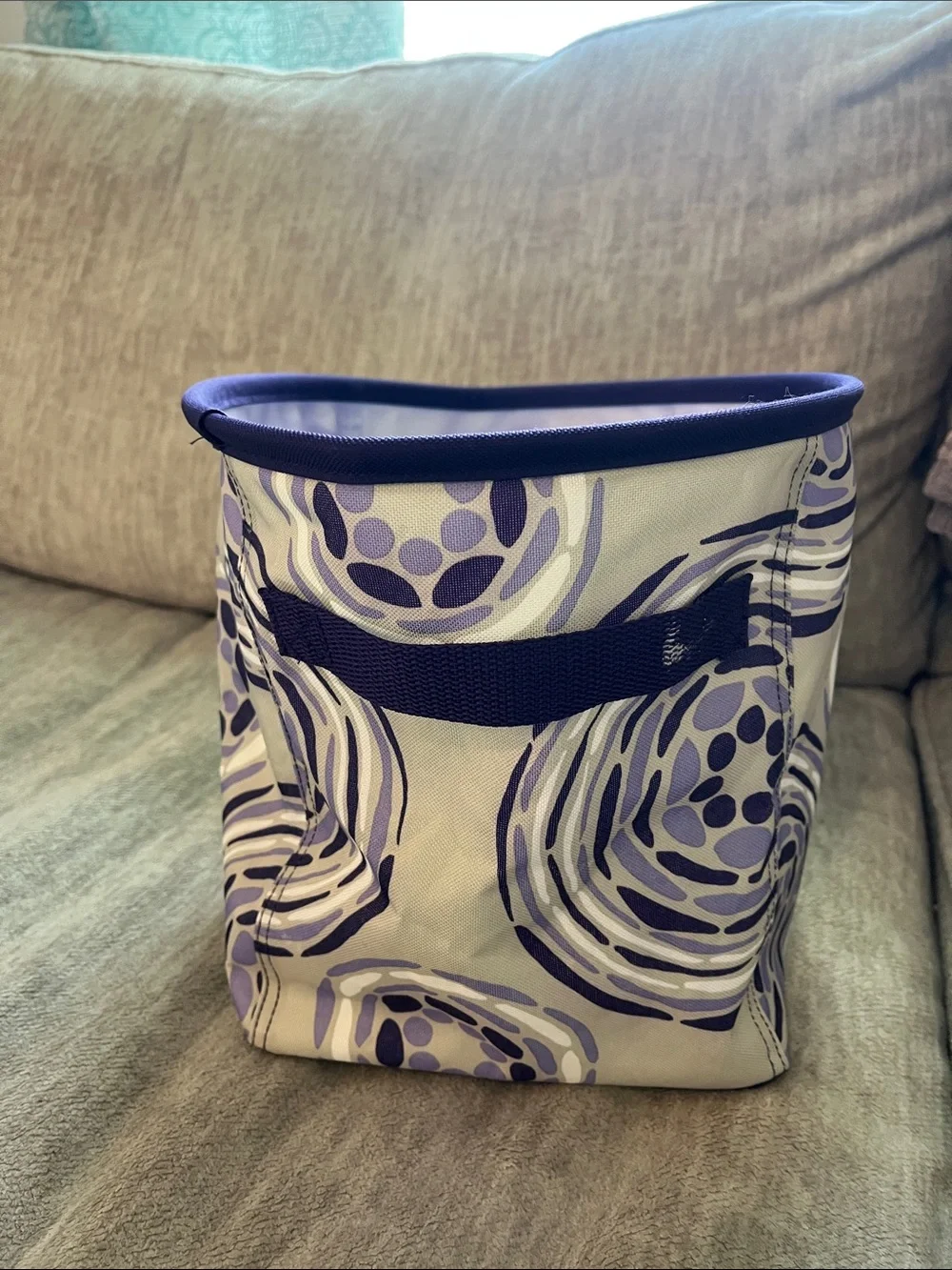 Thirty One Purple Patterned Fabric Storage Bin